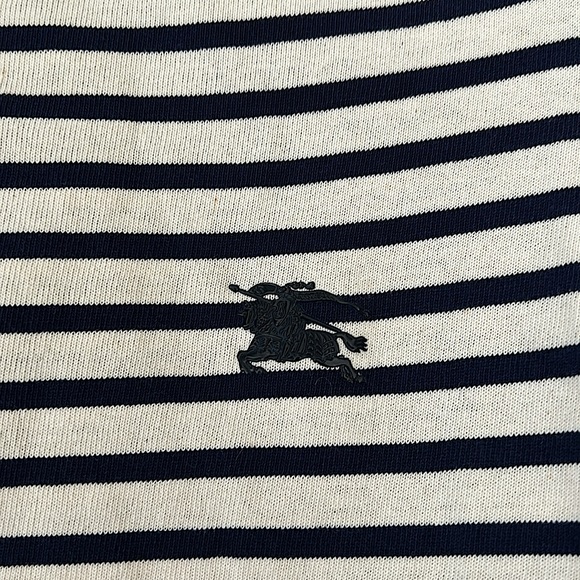 Burberry Brit Authenticated Navy/Khaki Striped Long Sleeve Dress **Sz 2** 🌺🌺 - Picture 4 of 7